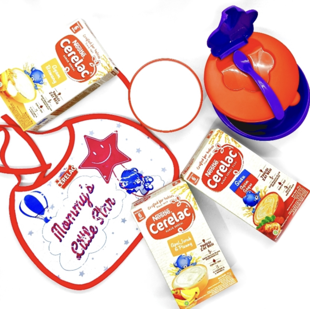 Cerelac Bubur Bayi 120gr. Cerelac Beras merah. Cerelac Apel Jeruk Pisang. Cerelac Ayam Bawang. Cerelac Kacang hijau. Cerelac Ayam sayur.