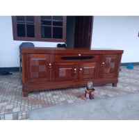 bufet tv vcd minimalis full kayu jati alsi ukuran 160x45x85 furniture