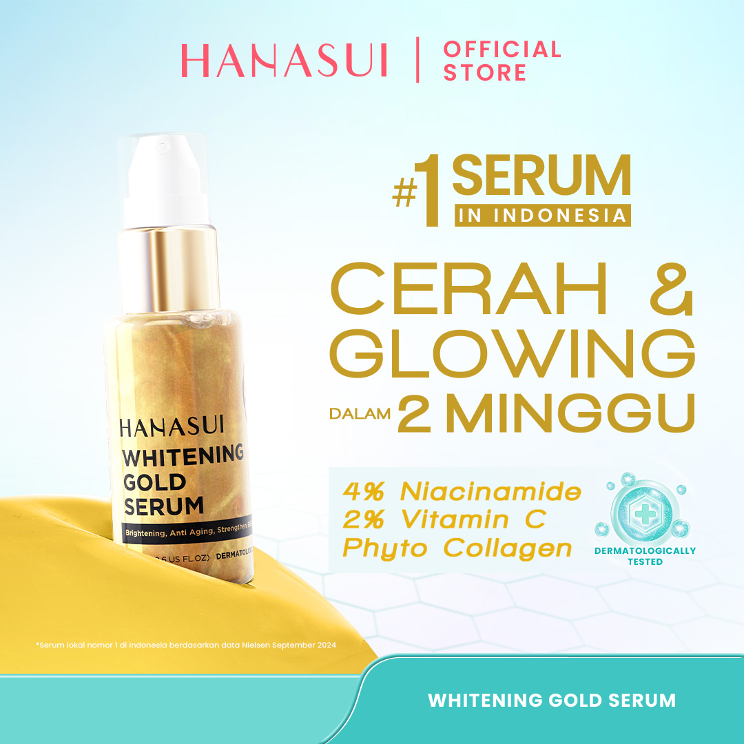 Hanasui Whitening Gold Serum - Cerah & Glowing Kurangi Bintik Hitam & Lawan Tanda Penuaan 4% Niac...