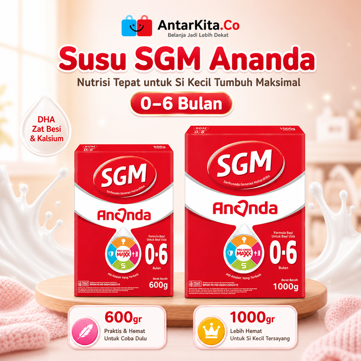 SGM Ananda 0-6 Bulan Ukuran 600g/1000g