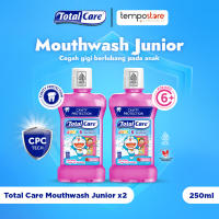 Total Care Junior Mouthwash Bubblegum Strawberry 250ml (2pcs) - Obat Kumur Anak Antiseptik Rasa Bubblegum dan Stroberi Tanpa Alkohol isi 2 (Exp : 02.2027)