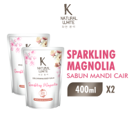 [Paket isi 2] K NATURAL WHITE Sabun Mandi Cair Magnolia Pouch 400ml