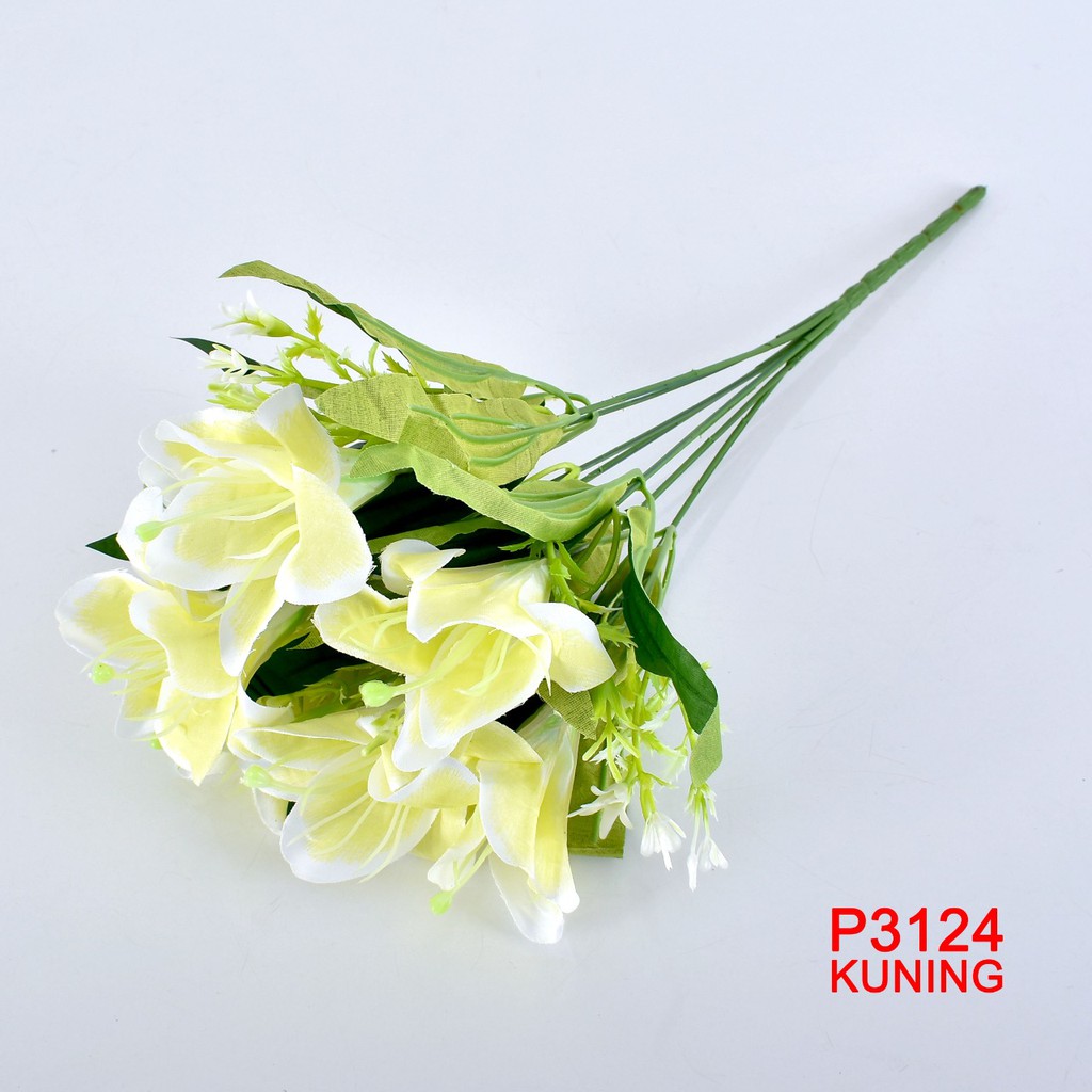 FA P3124 Bunga Lily Dekorasi Bahan Plastik BUNGA HIAS