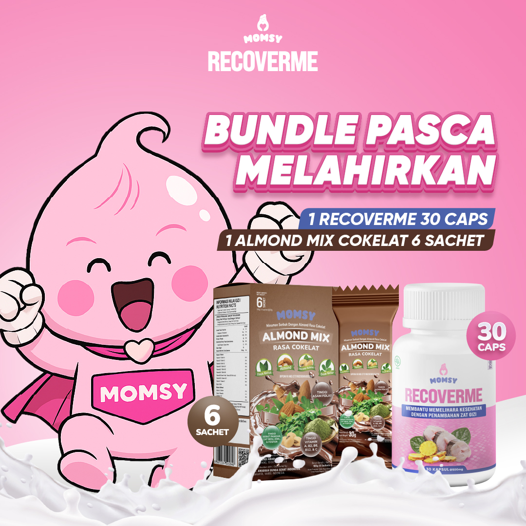 MOMSY RECOVERME [Pemulih Luka Lahiran] Lengkap Dengan 3 Bahan Aktif & Almond Mix Cokelat 6 sachet