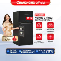 Changhong Kulkas 2 Pintu (Refrigerator) Lemari Es Kapasitas 122 Liter FTM155DB Black (GARANSI 5 THN)