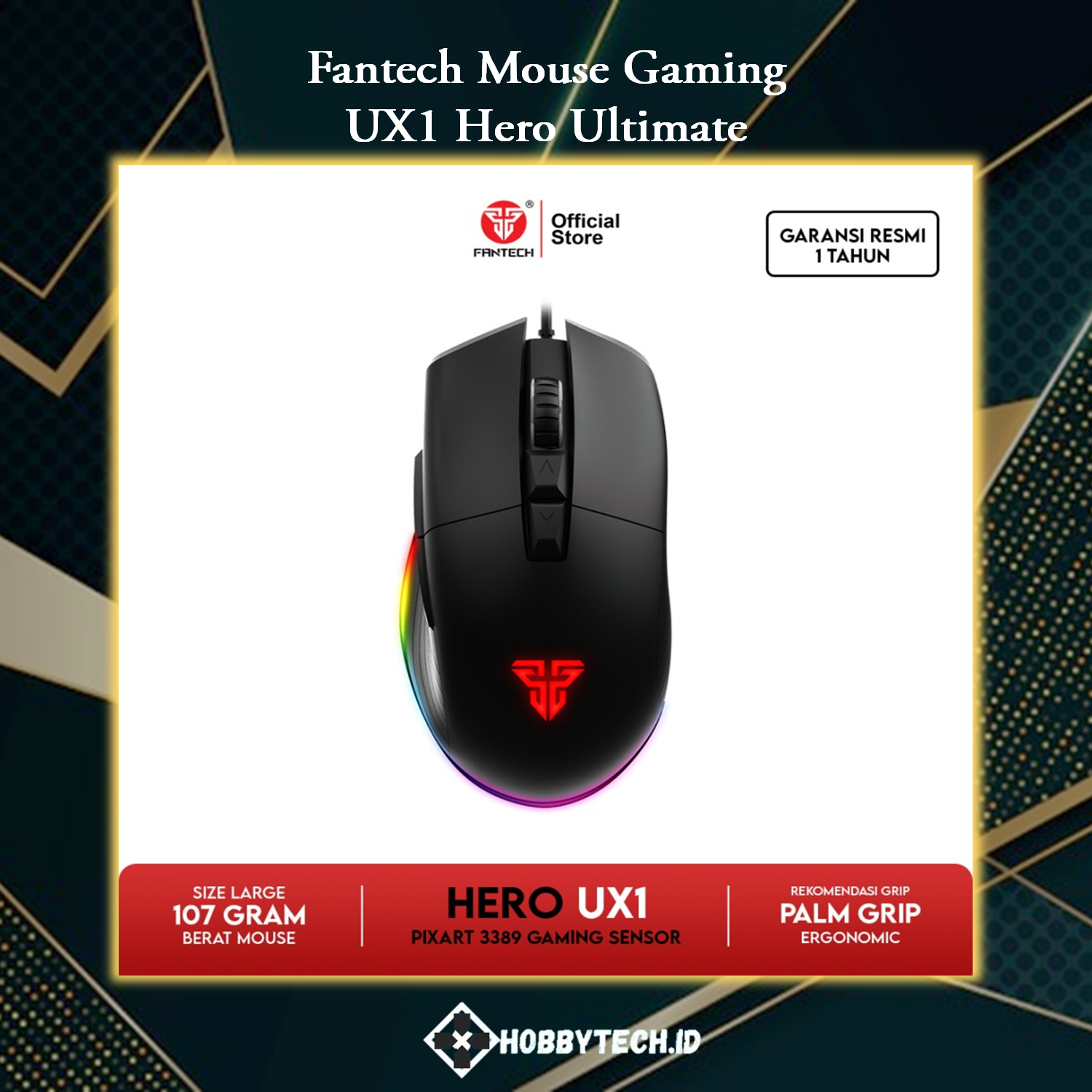 Fantech UX1 HERO Ultimate Gaming Mouse PIXART 3389 Sensor