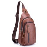 Bullcaptain Pria Kulit Antik Asli Tas Dada Retro Kasual Tas Bahu # Kopi- Internasional ...