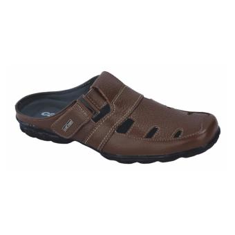 Catenzo Sandal Kulit Sepatu Bustong Pria - Brown