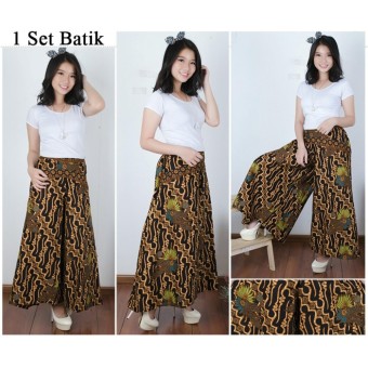 ... Felicia Source Cj collection Celana batik kulot rok panjang wanita jumbo long pant Anneta