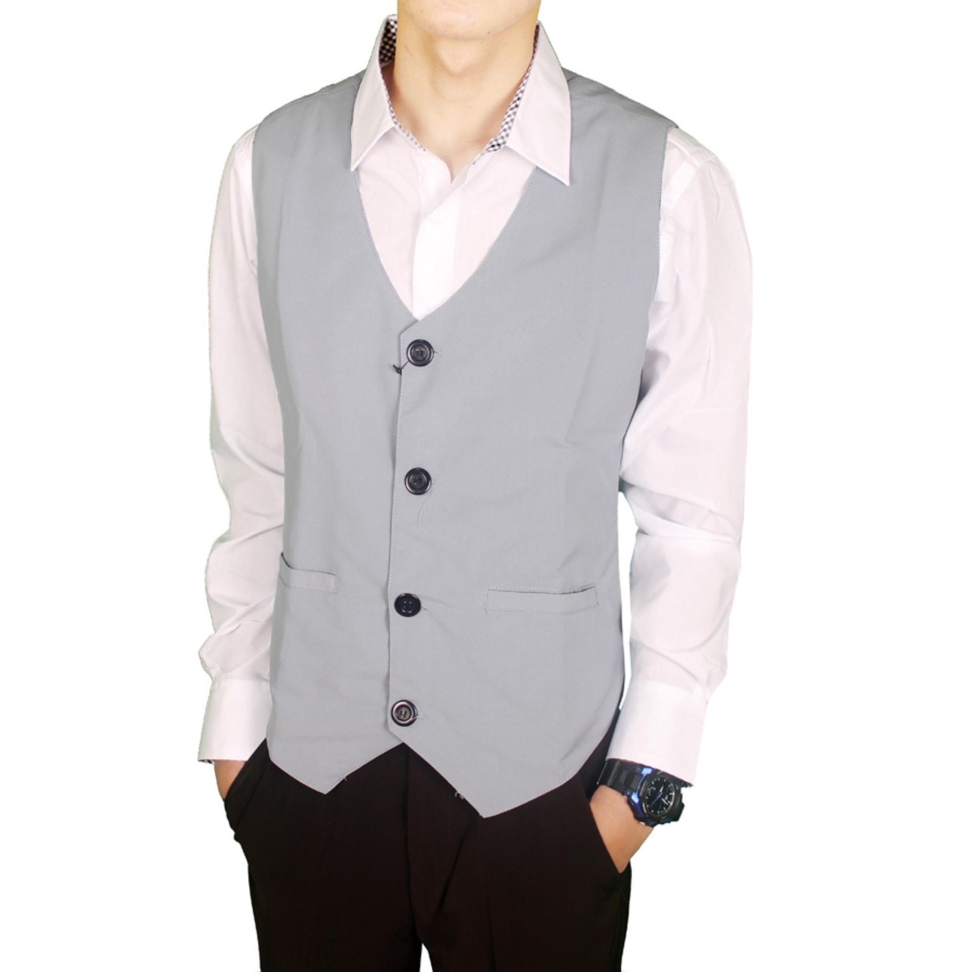Gudang Fashion - Rompi Formal Pria Modis - Abu gudang fashion – rompi formal pria modis – abu
