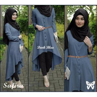 Hasanah Fashion Safira Tunic - Dark Blue