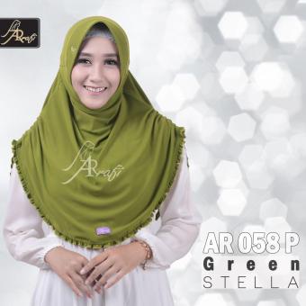jilbab instant Rumana Rempel Arrafi (warna Green) - AR58p - hijab jilbab instan kerudung