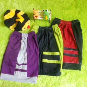 kembarshop - Set 3 Pcs Celana Pendek Kantong Anak Balita 2-4 Tahun