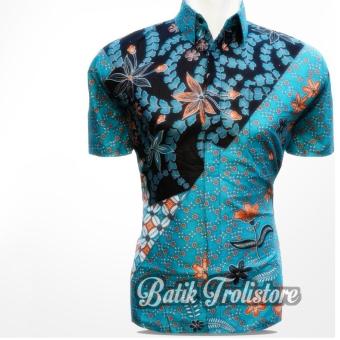 Kemeja Hem Batik Pria Lengan Pendek Motif Wuring Batik Pekalongan