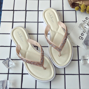 harga putih menunjuk datar tali sandal busur sepatu beige harga putih menunjuk datar tali sandal busur sepatu beige
