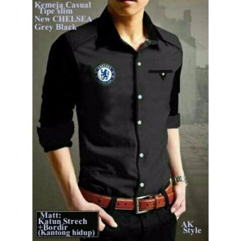 legiONshop-kemeja club bola kemeja casual kemeja pria baju cowok CHELSEA bordir+SAKU hidup