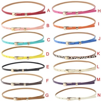 Baru Elegan Fashion Wanita Sabuk Permen Warna PU Kulit Pinggang-Intl