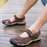 ... Pathfinder Pria Datar Kulit Sporty Sandal Velcro Sandal Hiking SEPATU (cokelat Kehitaman) - 4