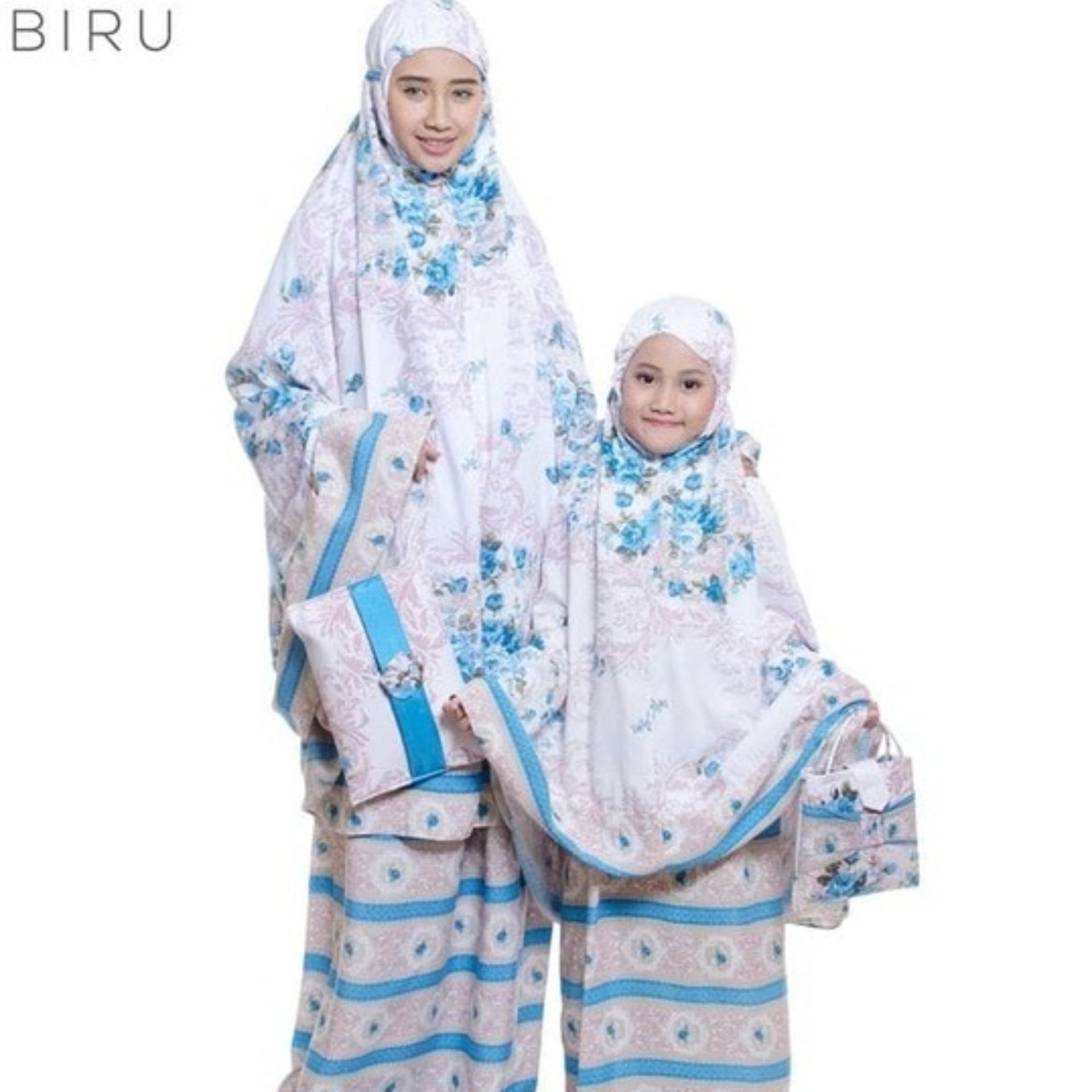 Mukena Katun Jepang Cantiq Original Bunga Produk Tosca Spec dan Hot Deals PondokHijabers Couple Mukena Ibu & Anak Nadira Warna Tosca Plus Tas Cantik terbaik murah