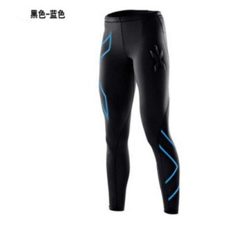 Pria olahraga Tights Pria Kasual celana Berlari kebugaran celana cepat kering celana kompresi celana - biru