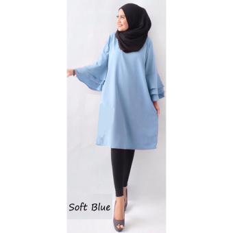 REYN SHOP BLOUSE ERICA TUNIC SOFTBLUE ATASAN WANITA BLOUSE WANITA PAKAIAN MUSLIM WANITA