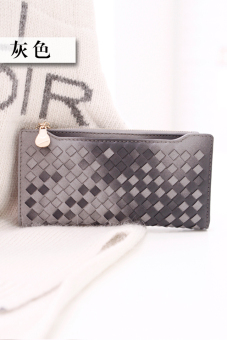 Rinka Doll perempuan Jepang dan Korea Fashion Style gradien menenun wanita dompet dompet (Abu-