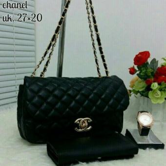 Tas Branded Wanita 3 in 1 - High Quality PU Leather Korean Elegant Bag Style +