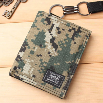 Trendi Pria Pria Sangat Tipis Dompet Kecil Dompet (Gurun kamuflase)