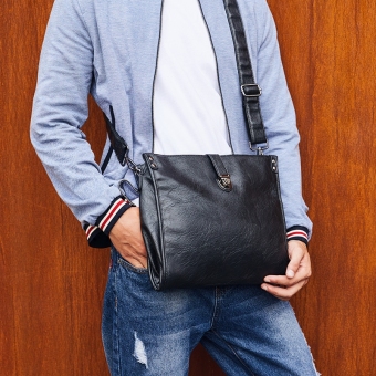 Korea Fashion Style Baru Bisnis Tas Pria Tas Bahu (Hitam)