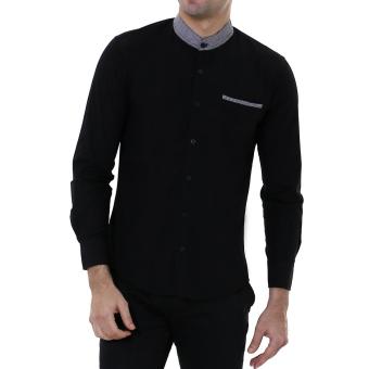 Pria Lengan Panjang Navy Slimfit / Baju Koko Navy Blue – Terlaris Terbaru .