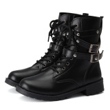 Wanita Punk Motor Biker Militer Tentara Pertempuran Datar Sepatu Bot Setumit Klasik Sepatu-Intl Januari 2019 - 4 Wanita Punk Motor Biker Militer Tentara Pertempuran Datar Sepatu Bot Setumit Klasik Sepatu-Intl - 4