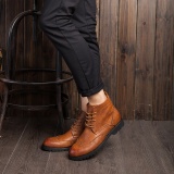 Yozo Pria Sepatu Bot Tinggi Top Retro Brogues BOOT BOOT Kulit Asli Nyaman Tren Pria Quality Sepatu-Intl Januari 2019 - 5 Yozo Pria Sepatu Bot Tinggi Top Retro Brogues BOOT BOOT Kulit Asli Nyaman Tren Pria Quality Sepatu-Intl - 5