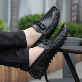 Yuzi Pria Kulit Asli Sepatu Tergelincir Hitam Sepatu Kulit Asli Pantofel Pria Moccasins Sepatu Januari 2019 - 4 Yuzi Pria Kulit Asli Sepatu Tergelincir Hitam Sepatu Kulit Asli Pantofel Pria Moccasins Sepatu - 4