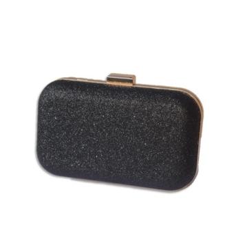 Zen Blossom Shinny Rhinestone Evening Clutch - Hitam