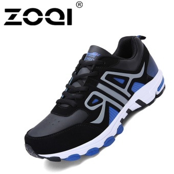 ZOQI Pria Outdoor Sport Shoes Berkualitas Tinggi Olahraga Sneakers Besar Ukuran (hitam & Biru)