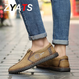 ZYATS Kulit Men's Flats Sepatu Moccasin Casual Loafers Slip-On Besar Ukuran 38-46 Khaki Januari 2019 - 5 ZYATS Kulit Men's Flats Sepatu Moccasin Casual Loafers Slip-On Besar Ukuran 38-46 Khaki - 5