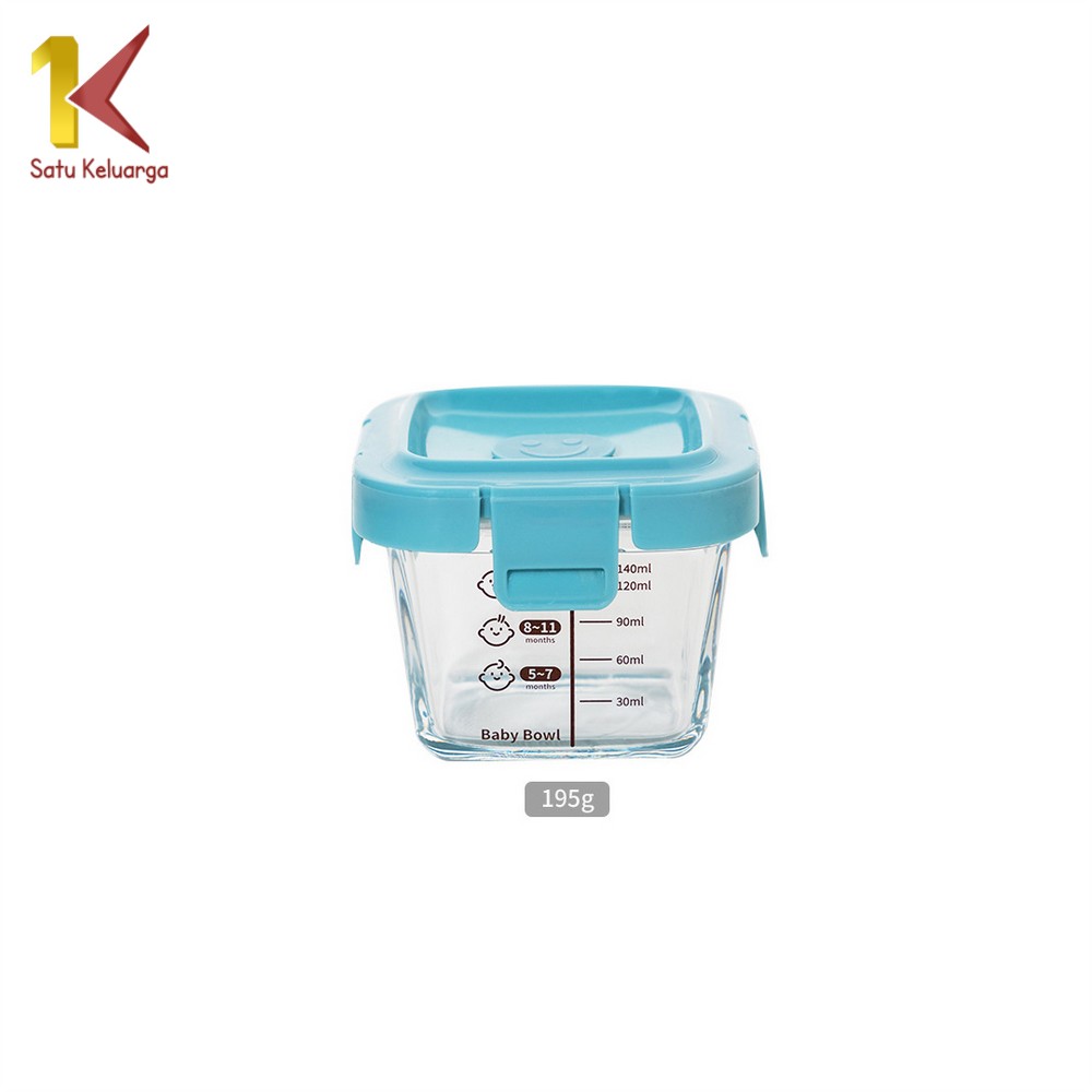Satu Keluarga Baby Food Container C1277 Wadah Kaca Tempat Penyimpanan Mpasi Bayi Serbaguna