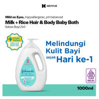 JOHNSONS Milk + Rice Hair & Body Baby Bath Sabun Bayi 2in1 1L - Sabun Mandi Bayi 2in1 Cair New Born untuk Melembutkan Kulit
