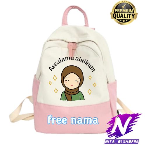 tas ransel ngaji backpack anak karakter akhwat tas graris nama