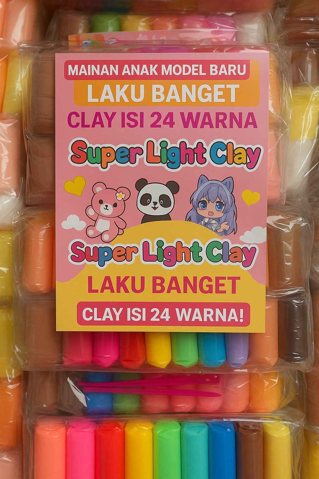 (BARU!) CLAY ISI 24 WARNA-MAINAN CLAY ISI 24 WARNA-CLAY SLIME ISI 24 WARNA
