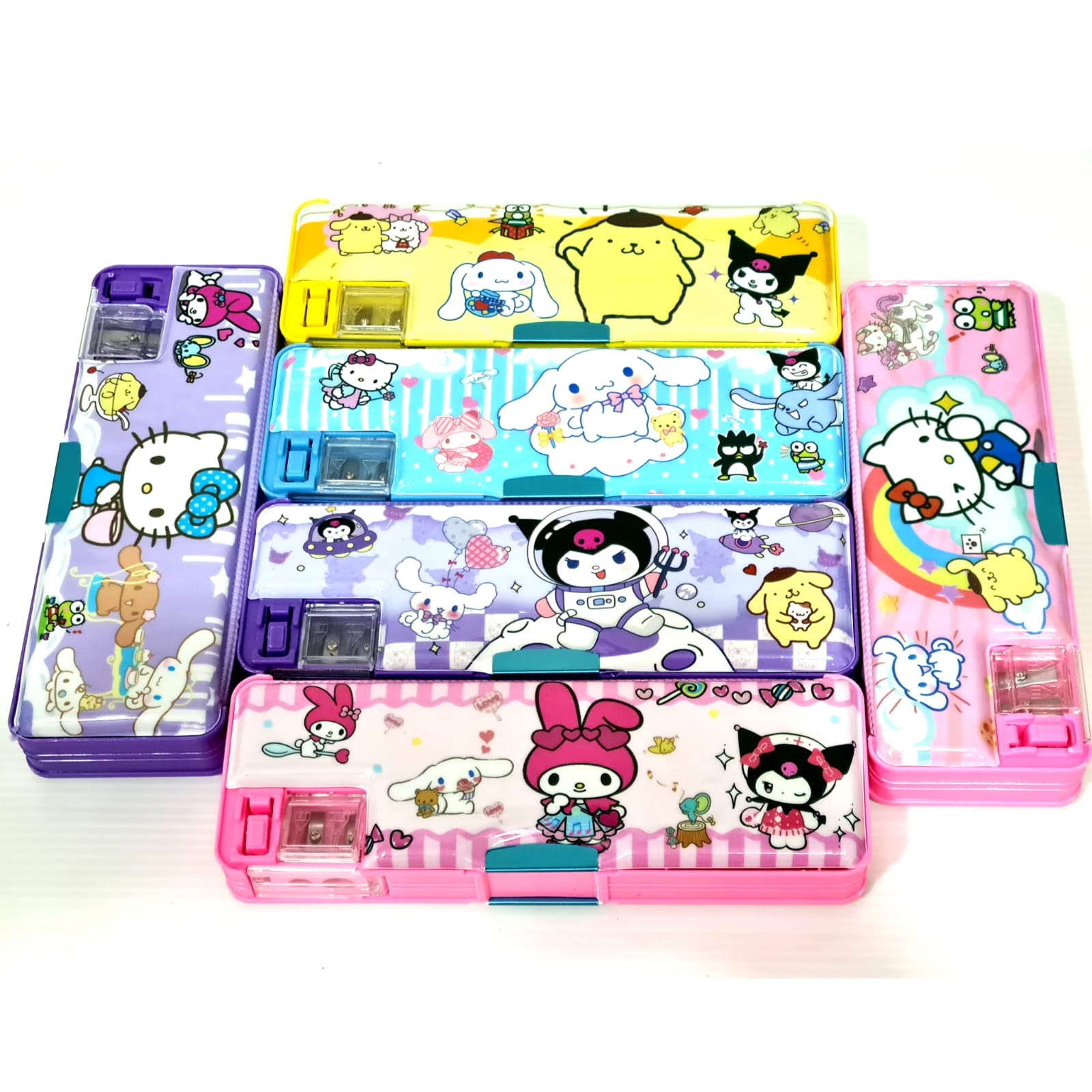 Kotak Pensil Magnet + Serutan Hellokitty Melody Cinnamoroll Pompompurin