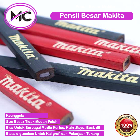 Pensil Tulis Besar Makita Tukang Murah HB Per 2 Pcs Pencil Kalighrafi Marking Bangunan