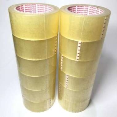 Lakban Bening Besar 45 x 90 Yard Isi 6 pcs (enam) Untuk Lem Packing Berbagai Kebutuhan Sehari hari