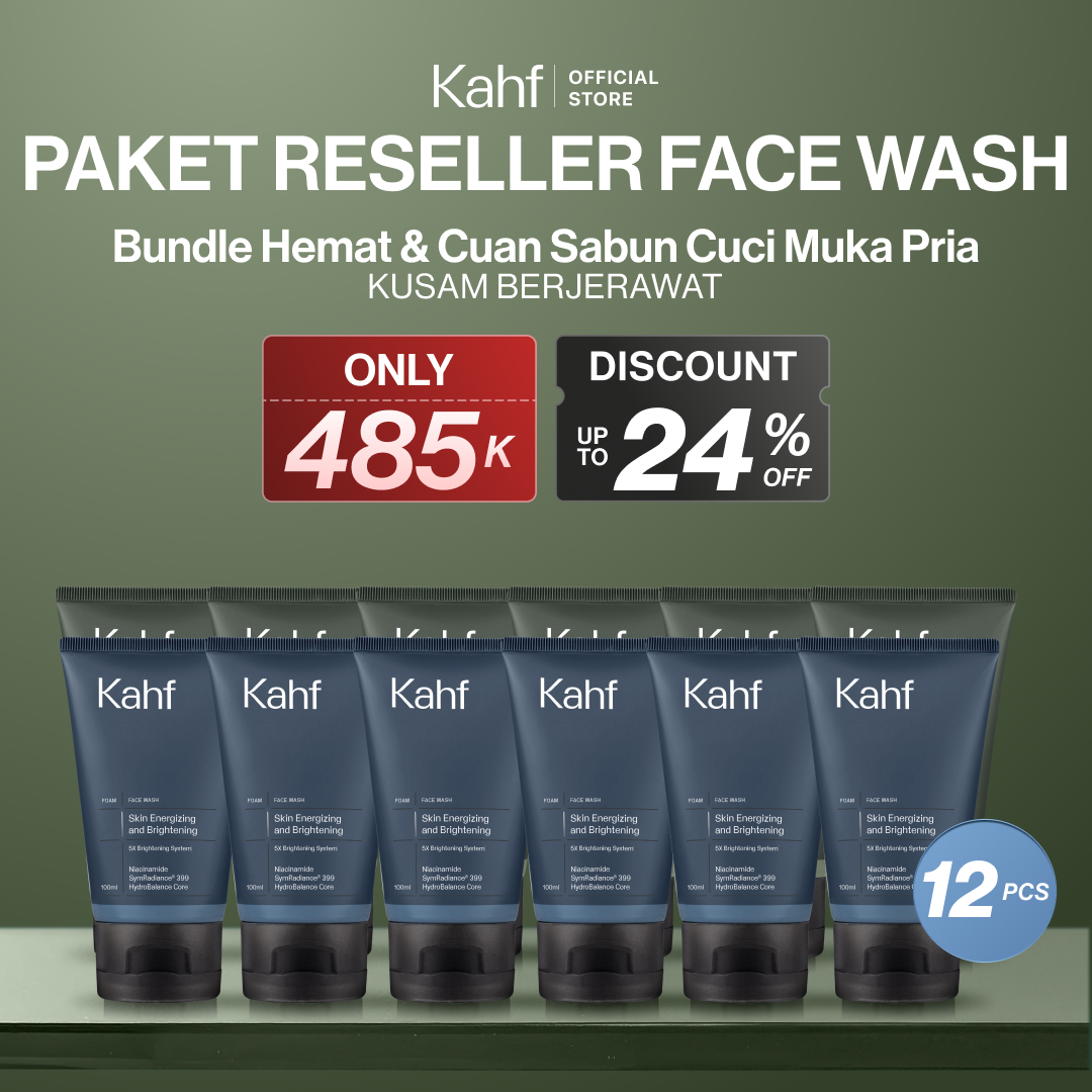 [KAHF PAKET 2IN1 COMBO DAY & NIGHT] Complete Acne Care & Brightening Face Wash Pack 100 ml isi 2 ...