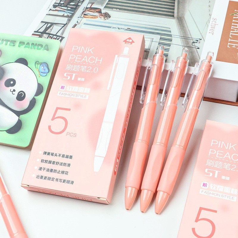 COD 1 SET 5PCS PULPEN MEKANIK SWEET COLOR 0.5MM EDITION TINTA LEBIH BANYAK DAN PIGMENTED / PULPEN MEKANIK AESTHETIC TINTA DIAMETER 6MM