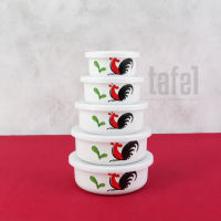 KEDAUNG Food Container Enamel Ayam Jago Kukuruyuk Kukuruyuk isi 5 pasang