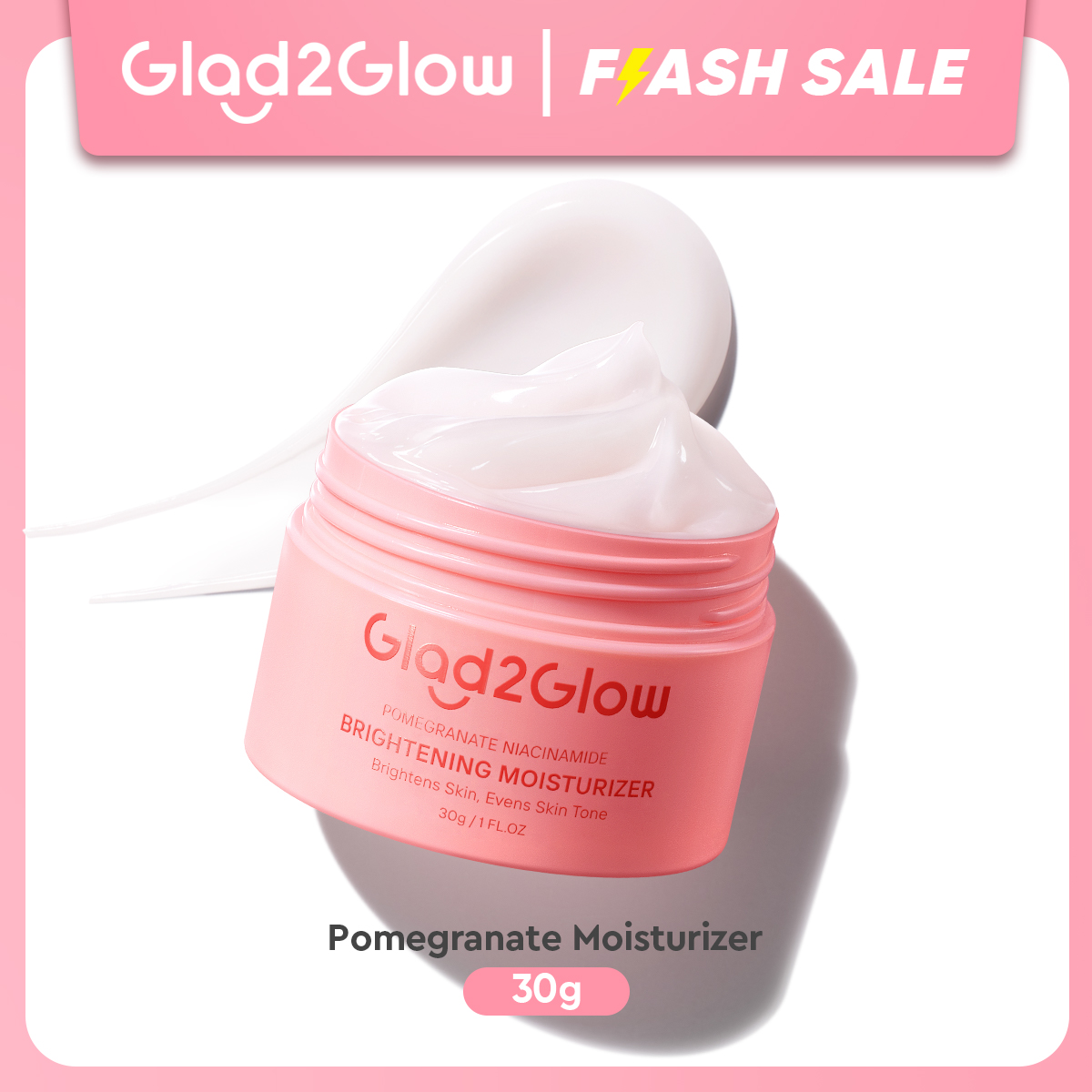 Glad2Glow Pomegranate Niacinamide Brightening Moisturizer 30g Glad2Glow Moisturizer Mencerahkan g...
