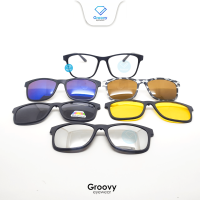Groovy Eyewear - Kacamata Jhon Clip On Club Master Minus Antiradiasi Polarized Hitam Sunglass