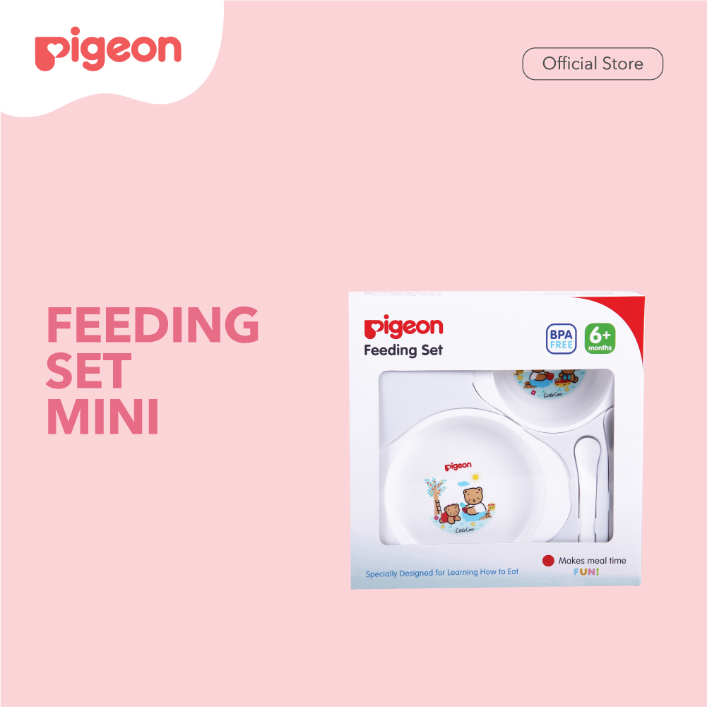 PIGEON Feeding Set Mini | Alat Makan Bayi | Peralatan Makan Bayi | Alat Makan Bayi MPASI | Sendok Garpu Bayi | Feeding Spoon | Baby Spoon | Baby Fork
