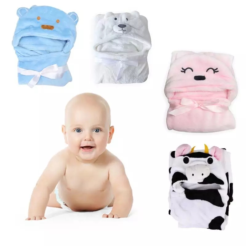 OwlyBaby - Selimut Topi Bayi Lucu /Selimut Double Fleece Selimut Hoodie Bulu Bayi 3D Hoodie Blanket Tudung Karakter